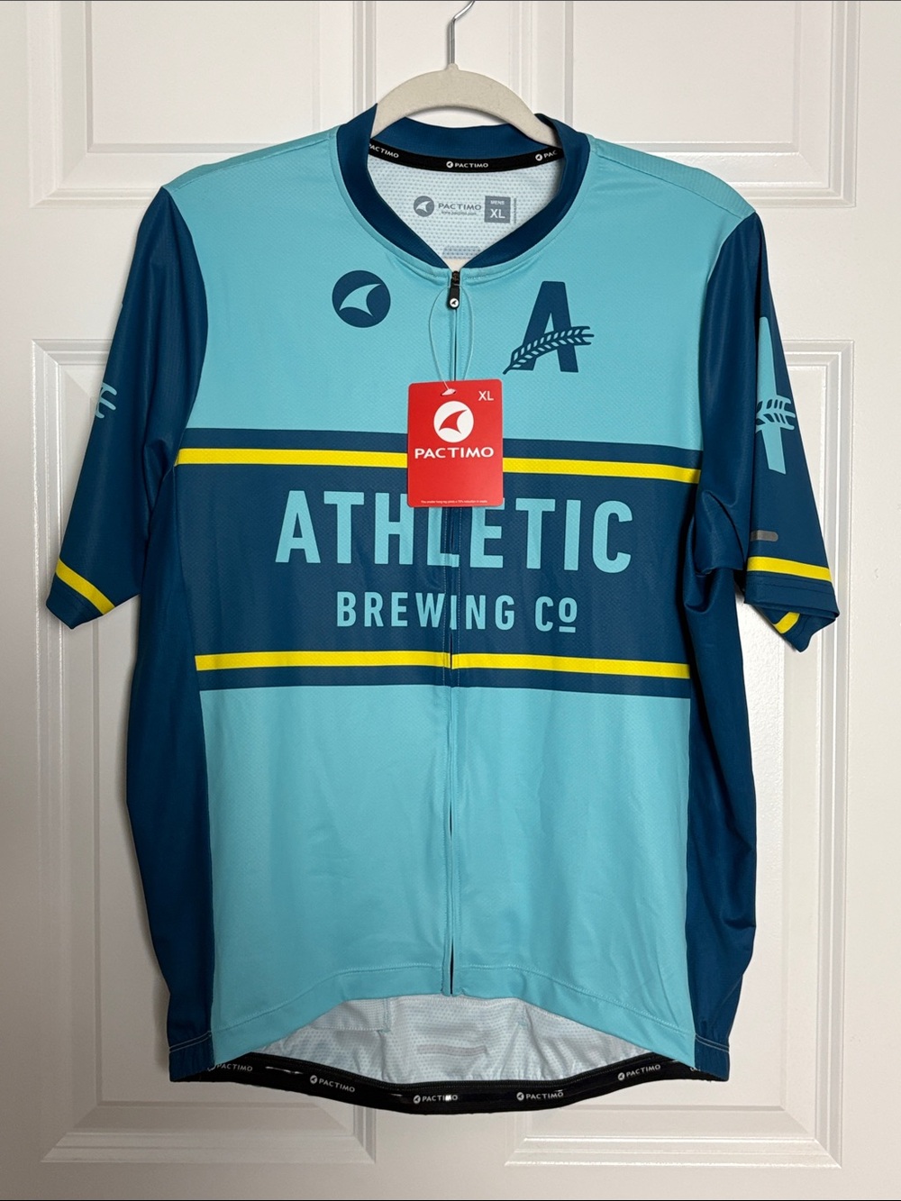 Pactimo Men’s Light Blue & Navy Athletic Brewing Co. Cycling Jersey